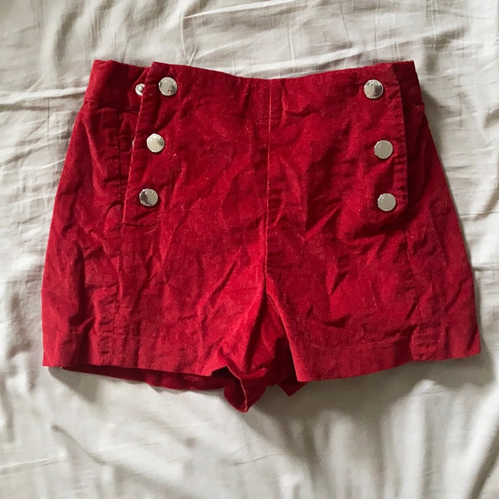 Jacadi red corduroy shorts